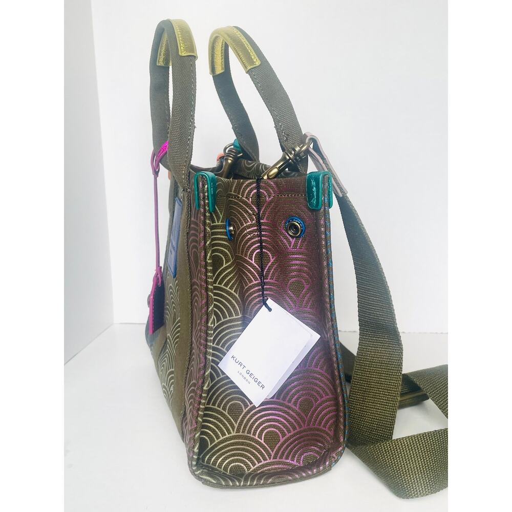 Kurt Geiger Southbank Small Tote Rainbow Eagle Canvas Crossbody Bag - Picture 6 of 11